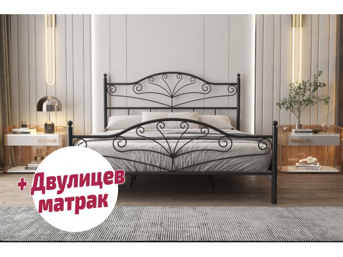 Метално легло Фано ACELYA + матрак